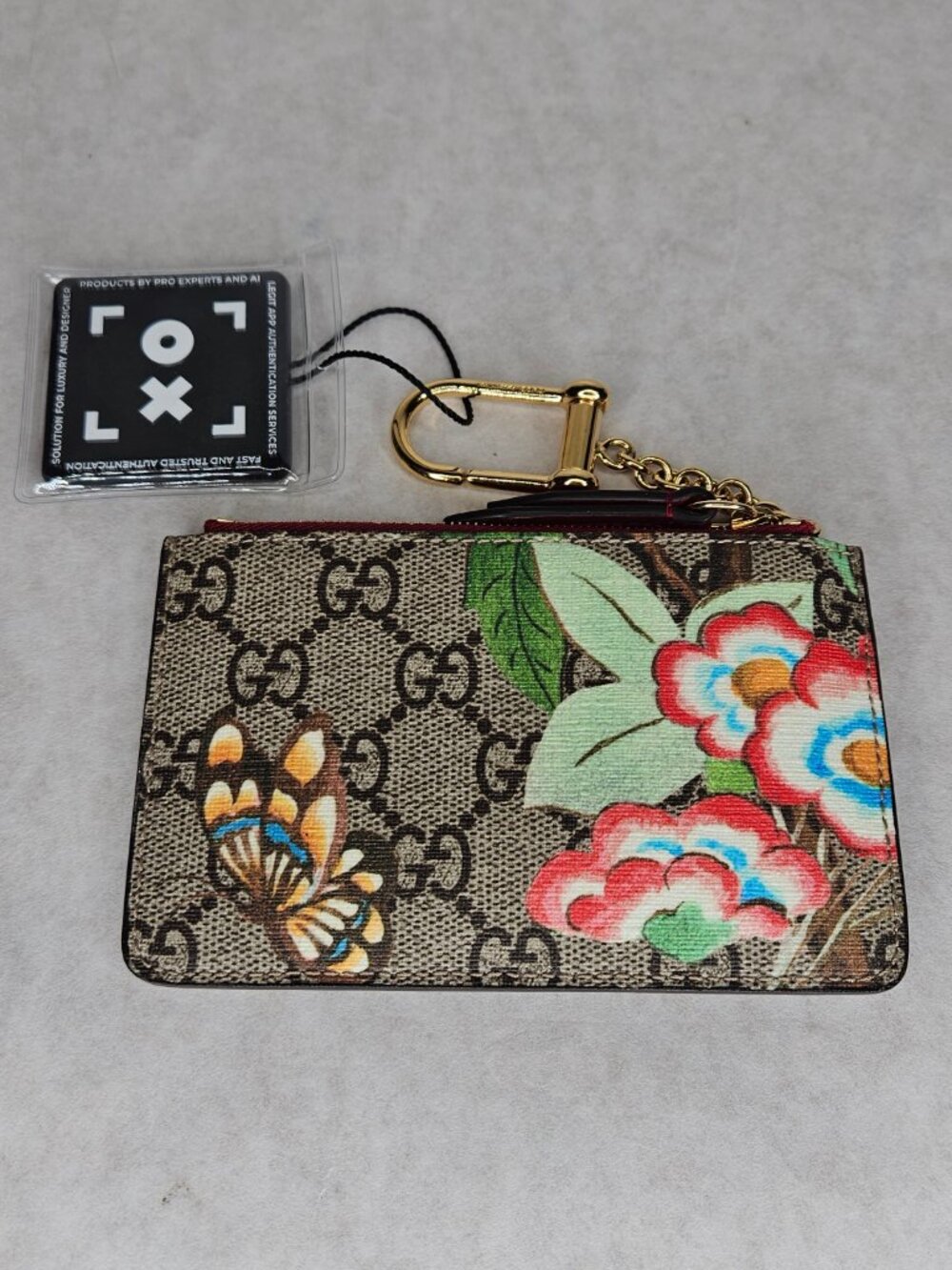 Gucci Bloom Hummingbird Supreme Canvas Tian Key Case Pouch Wallet - Picture 2 of 10